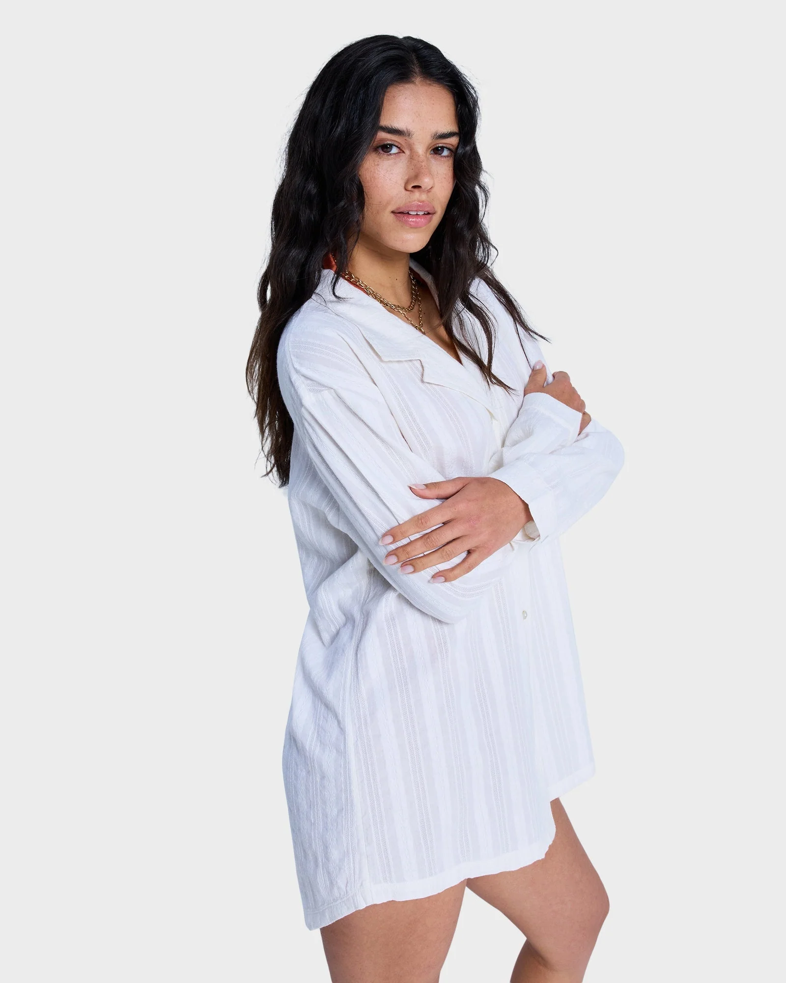 Womens Sunset Back Cover Up Shirt - Image 5