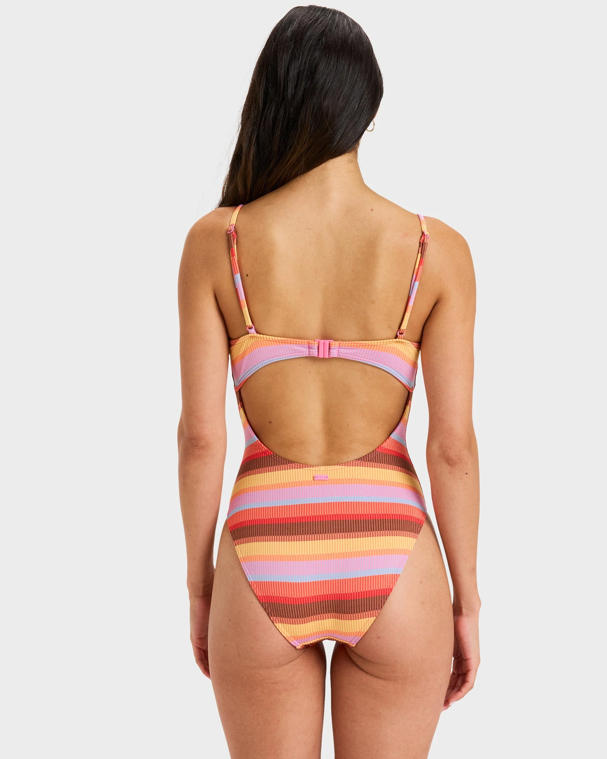 Womens Sunset Stripe One Piece Swimsuit - Image 2