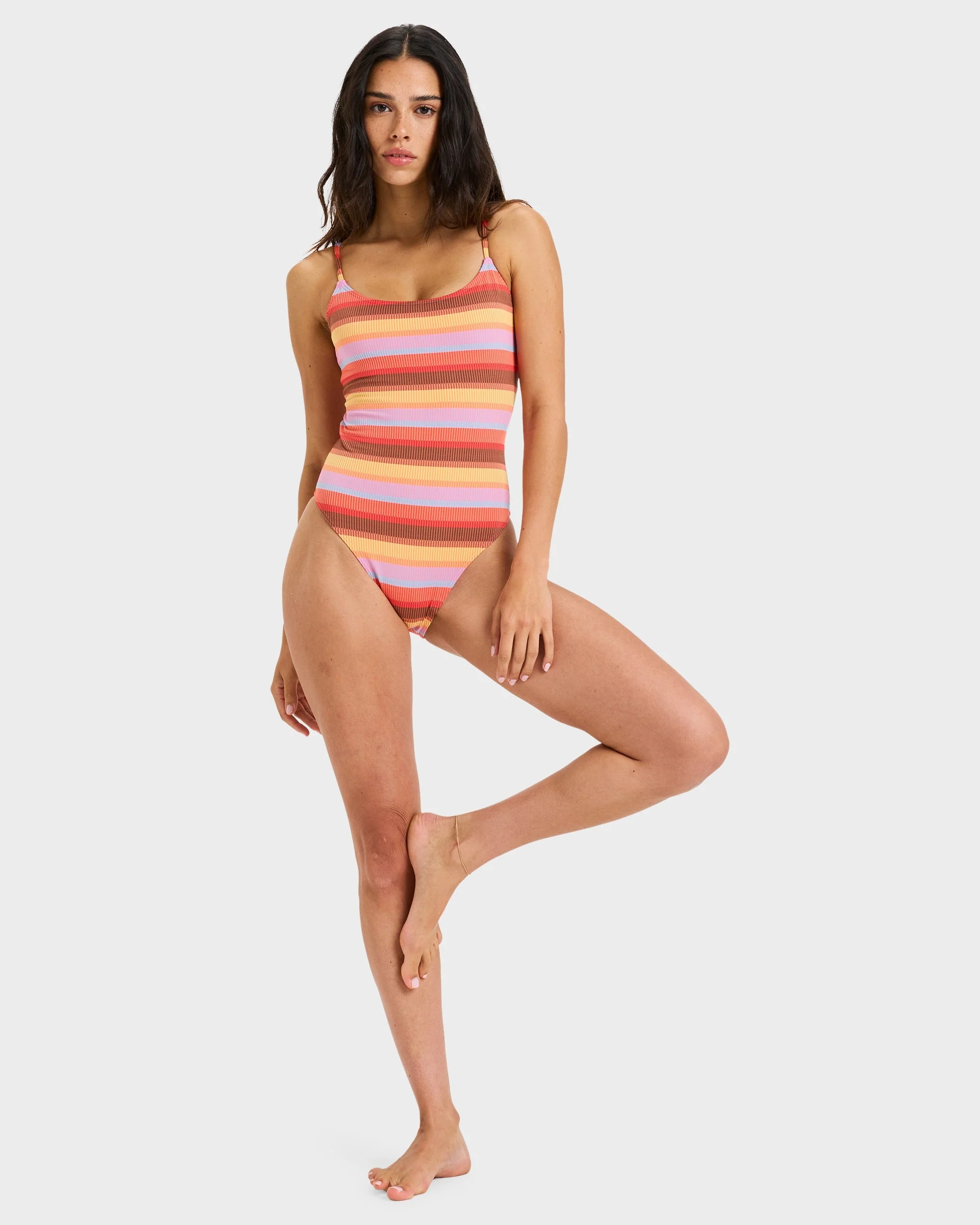 Womens Sunset Stripe One Piece Swimsuit - Image 4
