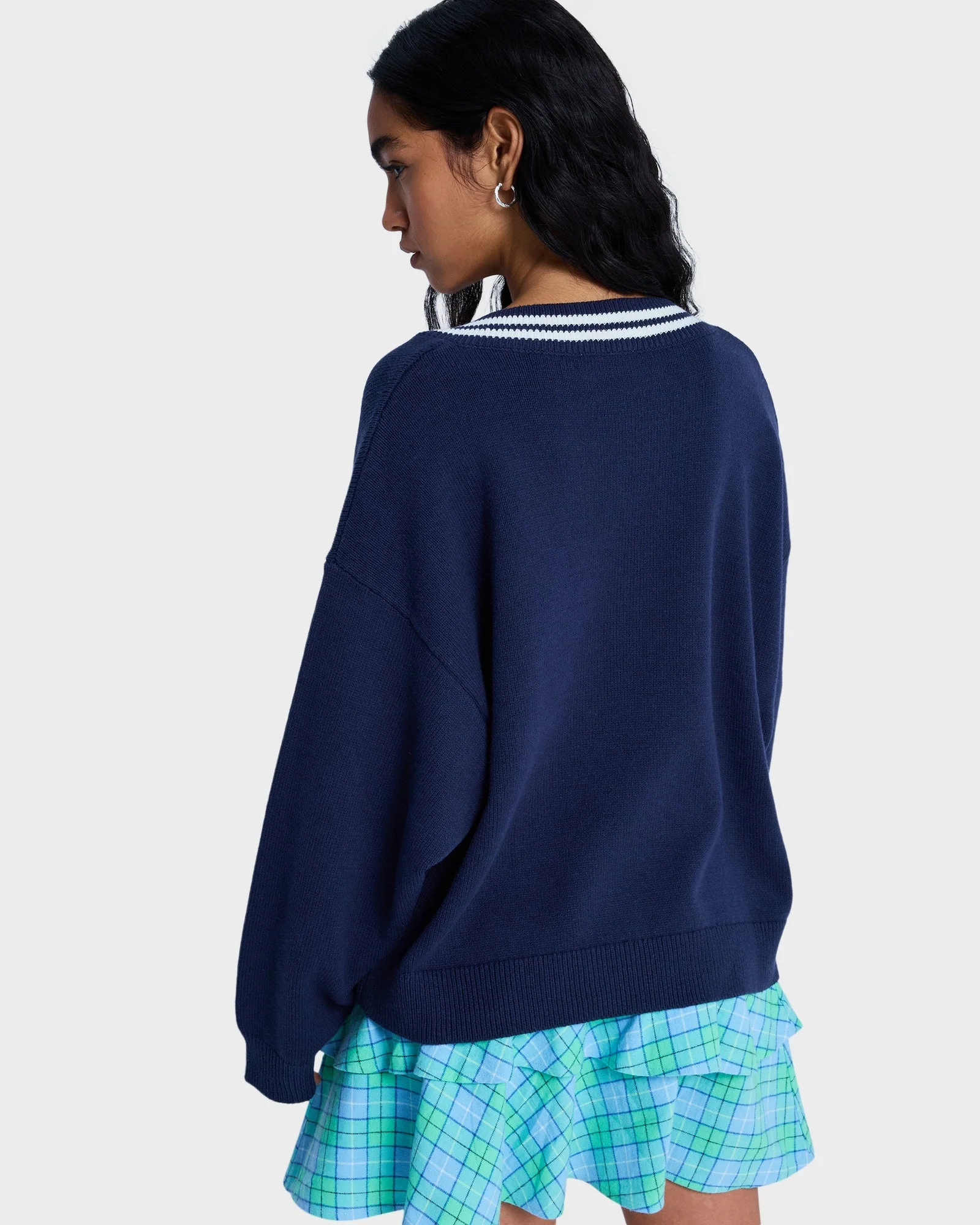 Womens Surf School V Neck Jumper - Image 4