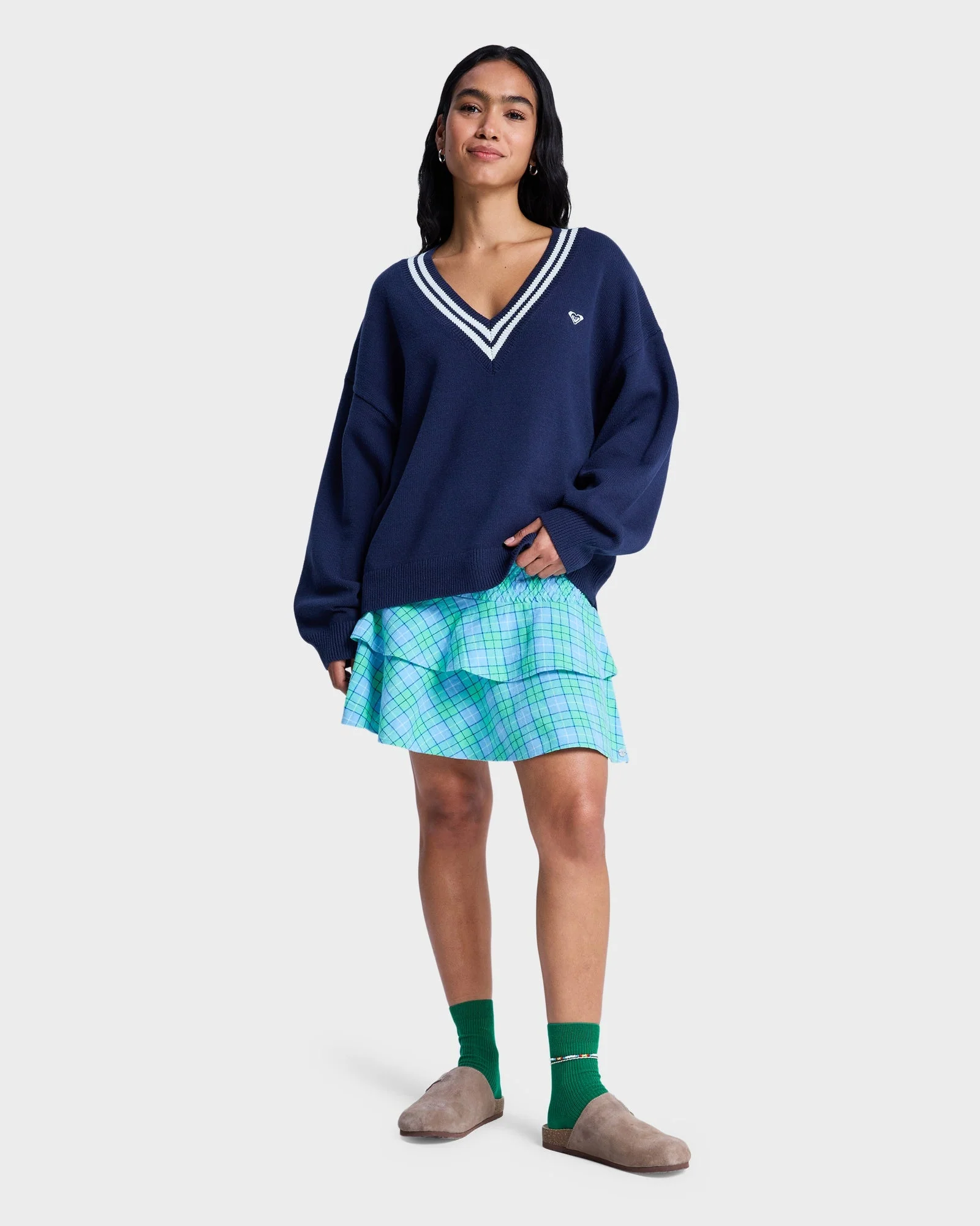 Womens Surf School V Neck Jumper - Image 7