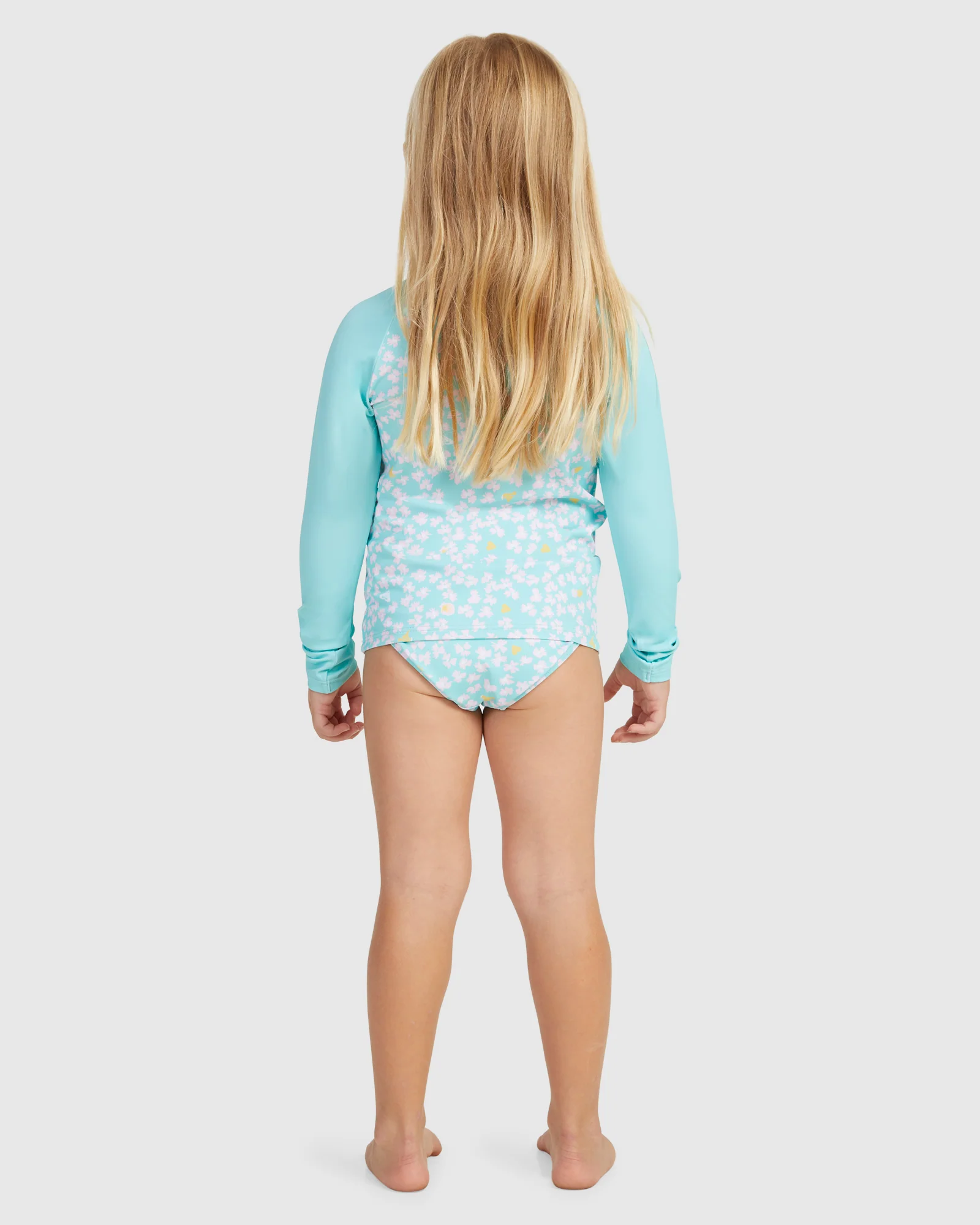 Girls Teenie Ditsy Ls Lycra Zip Set Rashguard - Image 3
