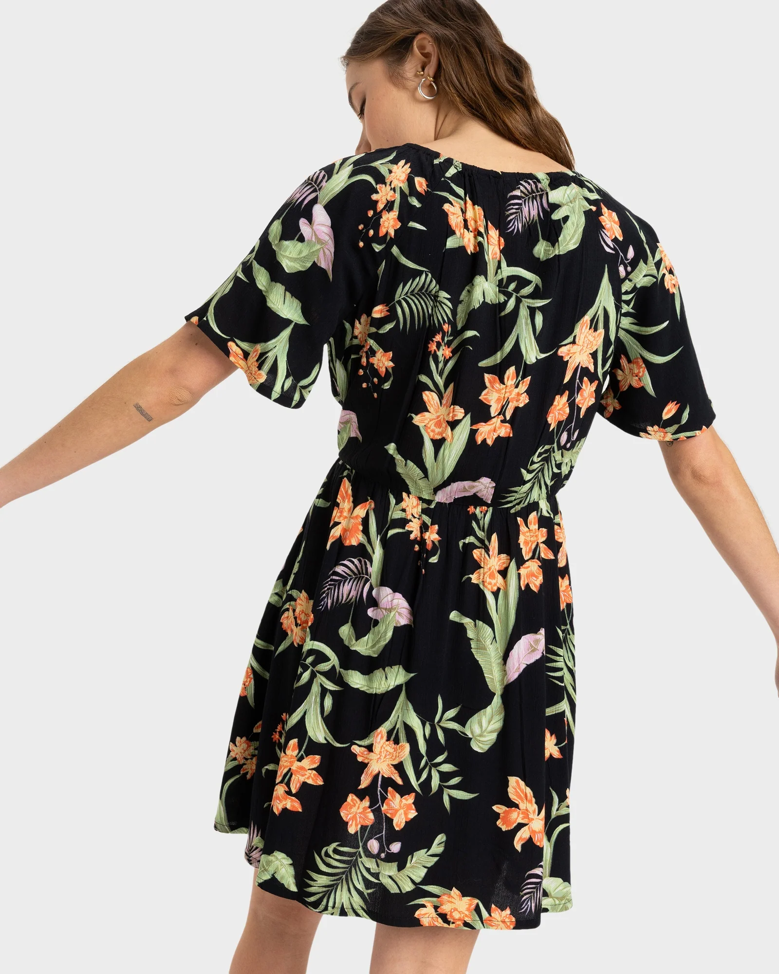 Womens Tropical Tides Crinkle Mini Dress - Image 3
