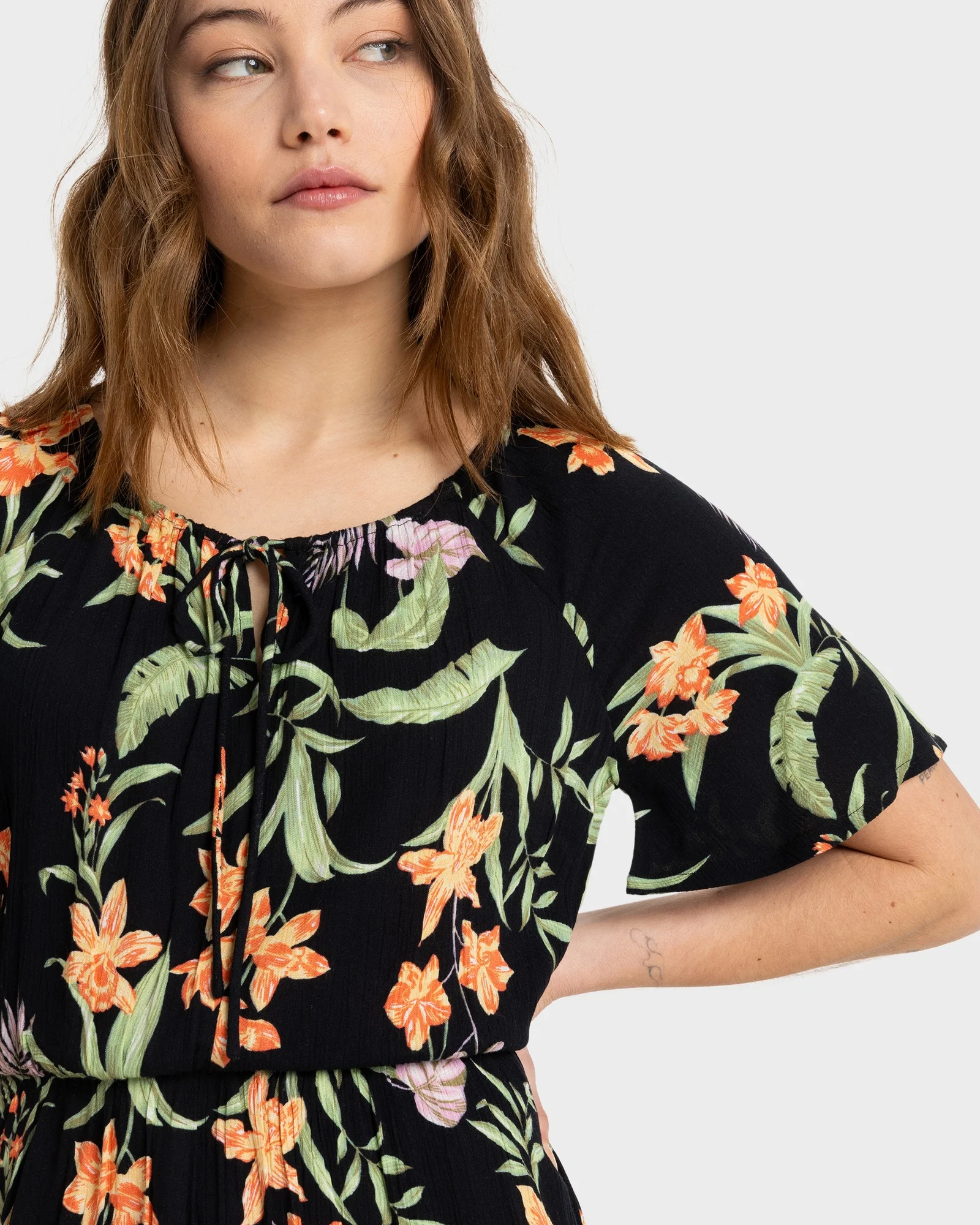 Womens Tropical Tides Crinkle Mini Dress - Image 4
