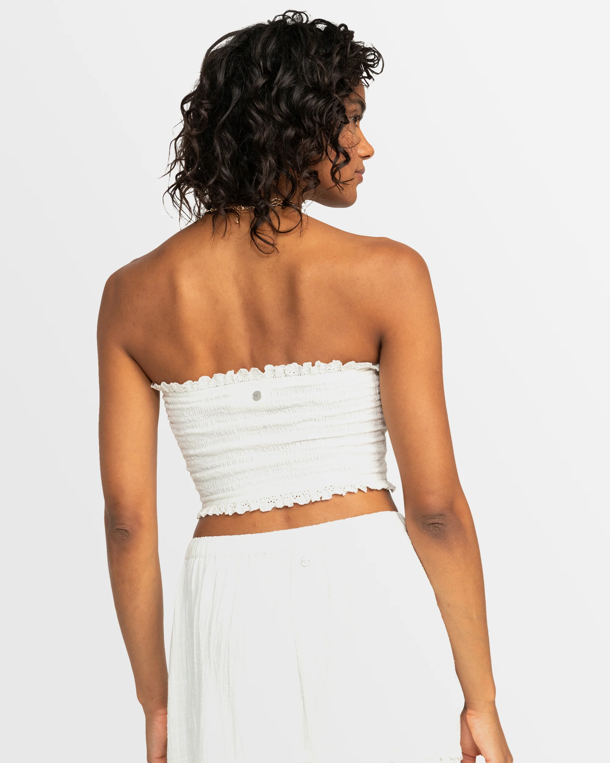 Womens Warm Waters Eyelet Smocked Tube Top - Image 3