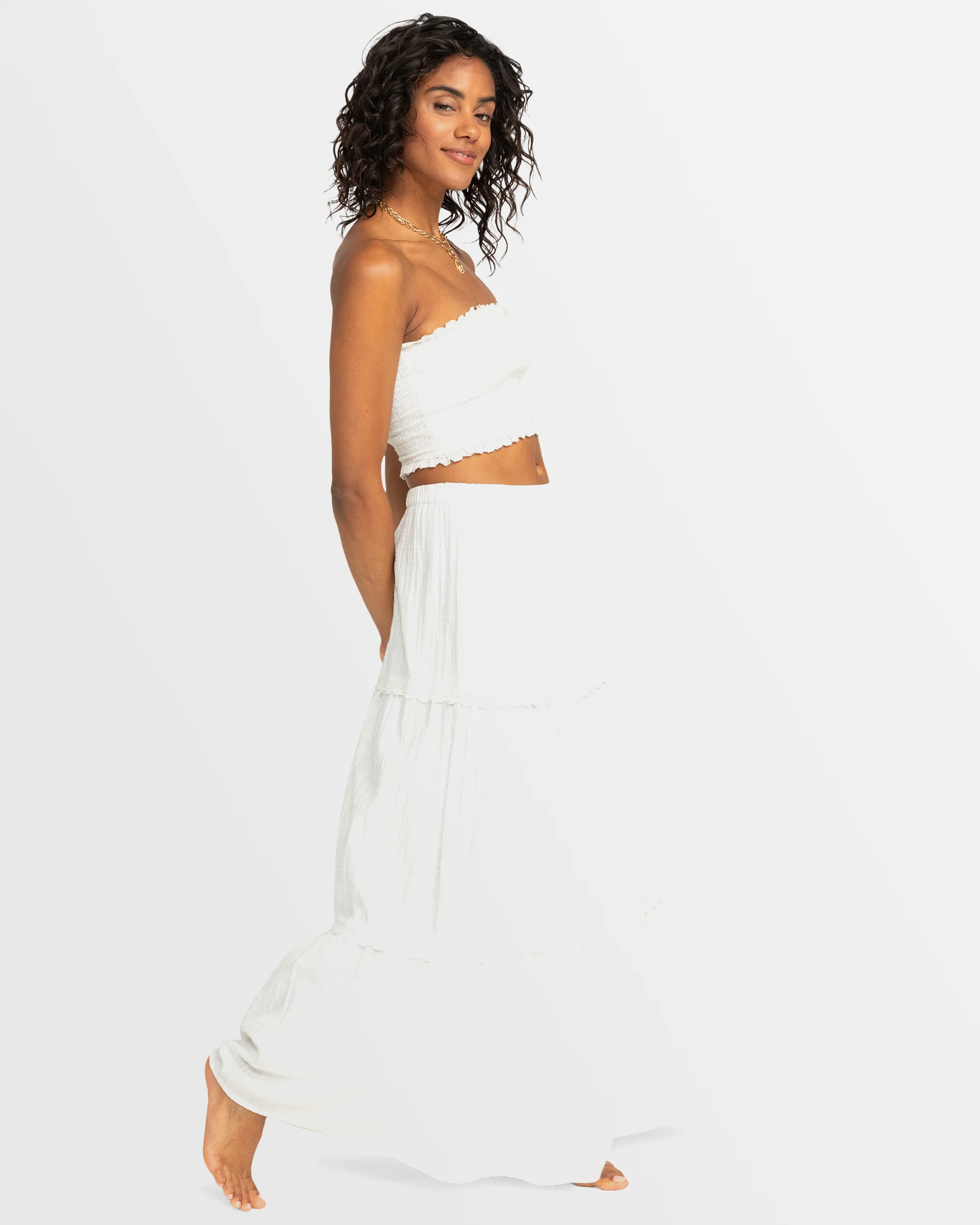 Womens Warm Waters Eyelet Smocked Tube Top - Image 5