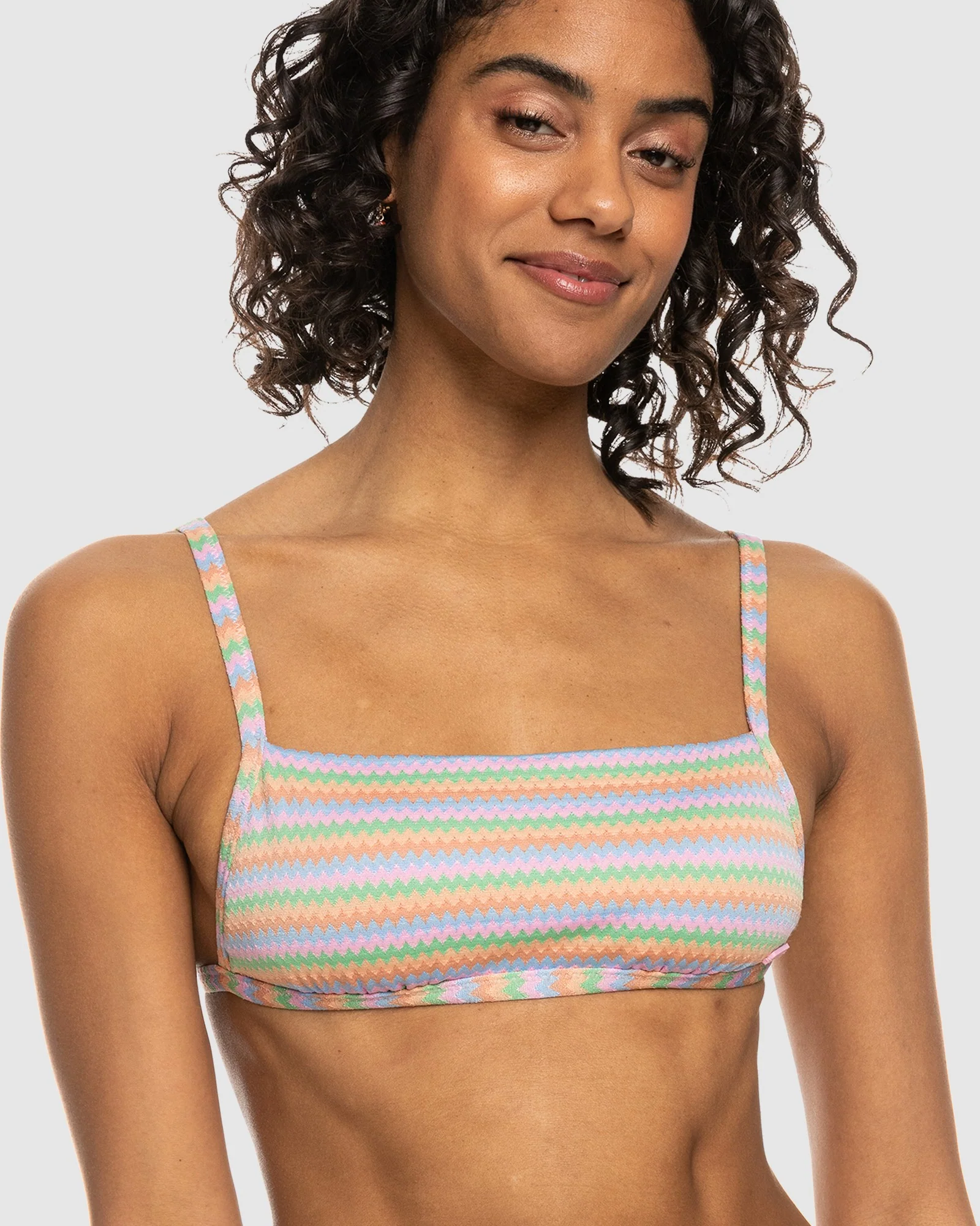 Womens Wavy Stripe Bralette Bikini Top - Image 4