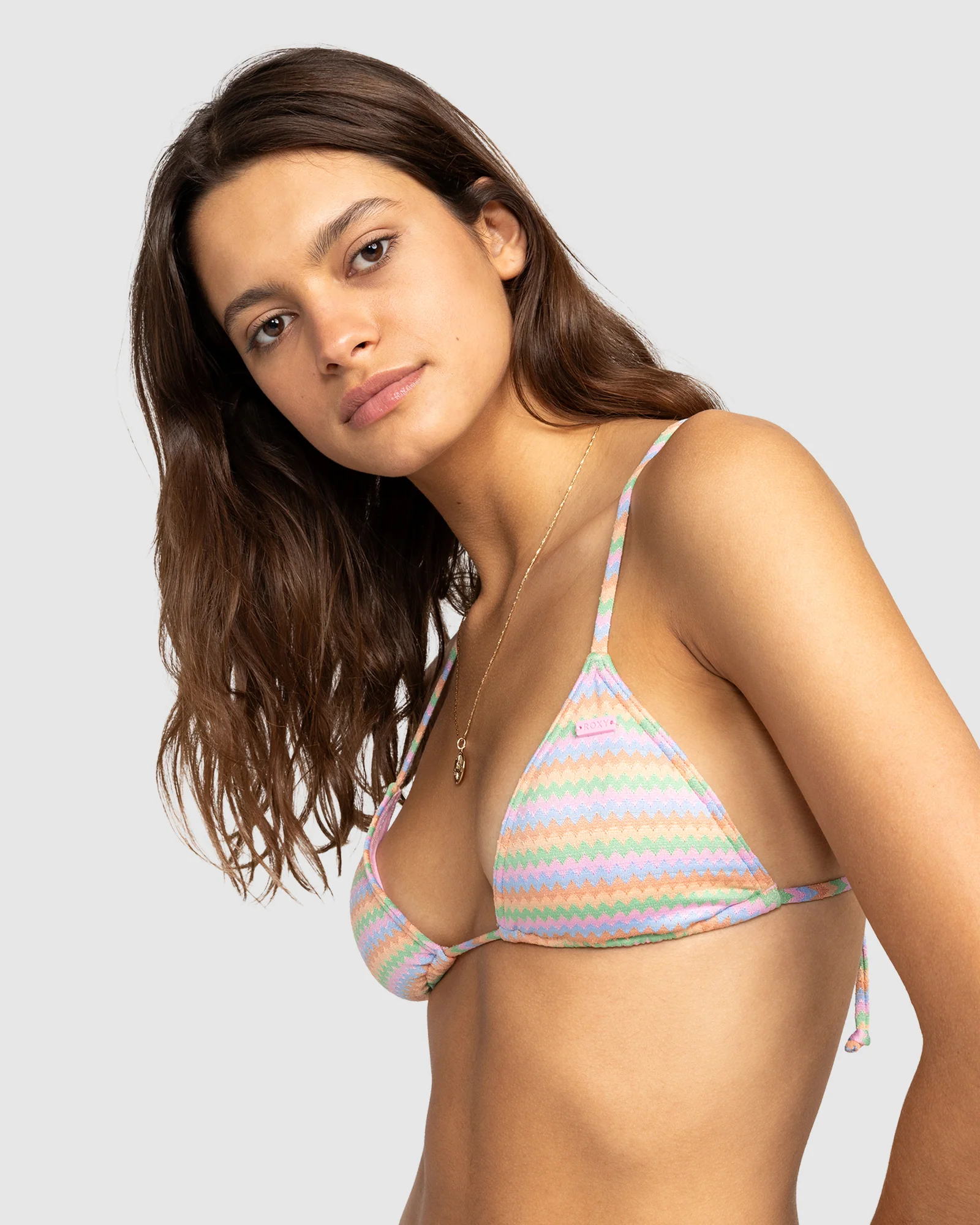 Womens Wavy Stripe Tiki Tri Bikini Top - Image 2