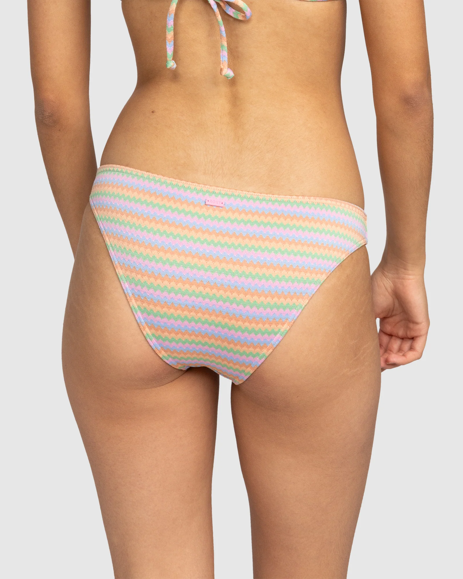 Womens Wavy Stripe Moderate Bikini Bottom - Image 3