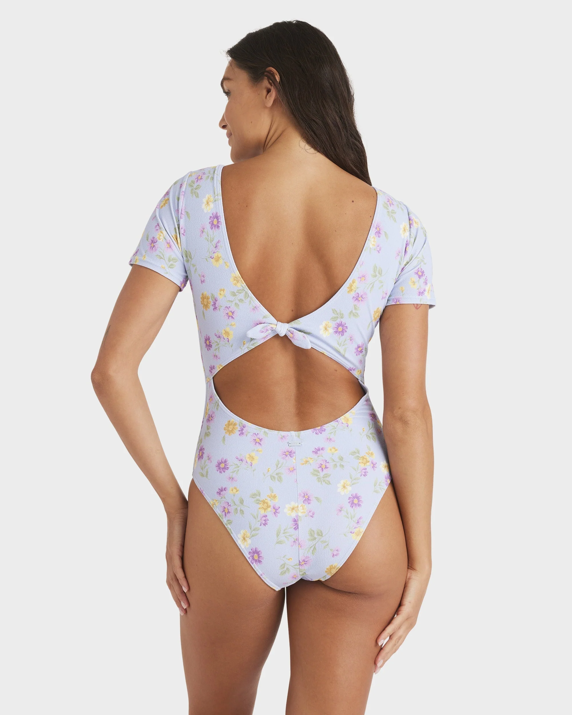 Womens Wildflower Short Sleeve One Piece Simsuit - Image 3