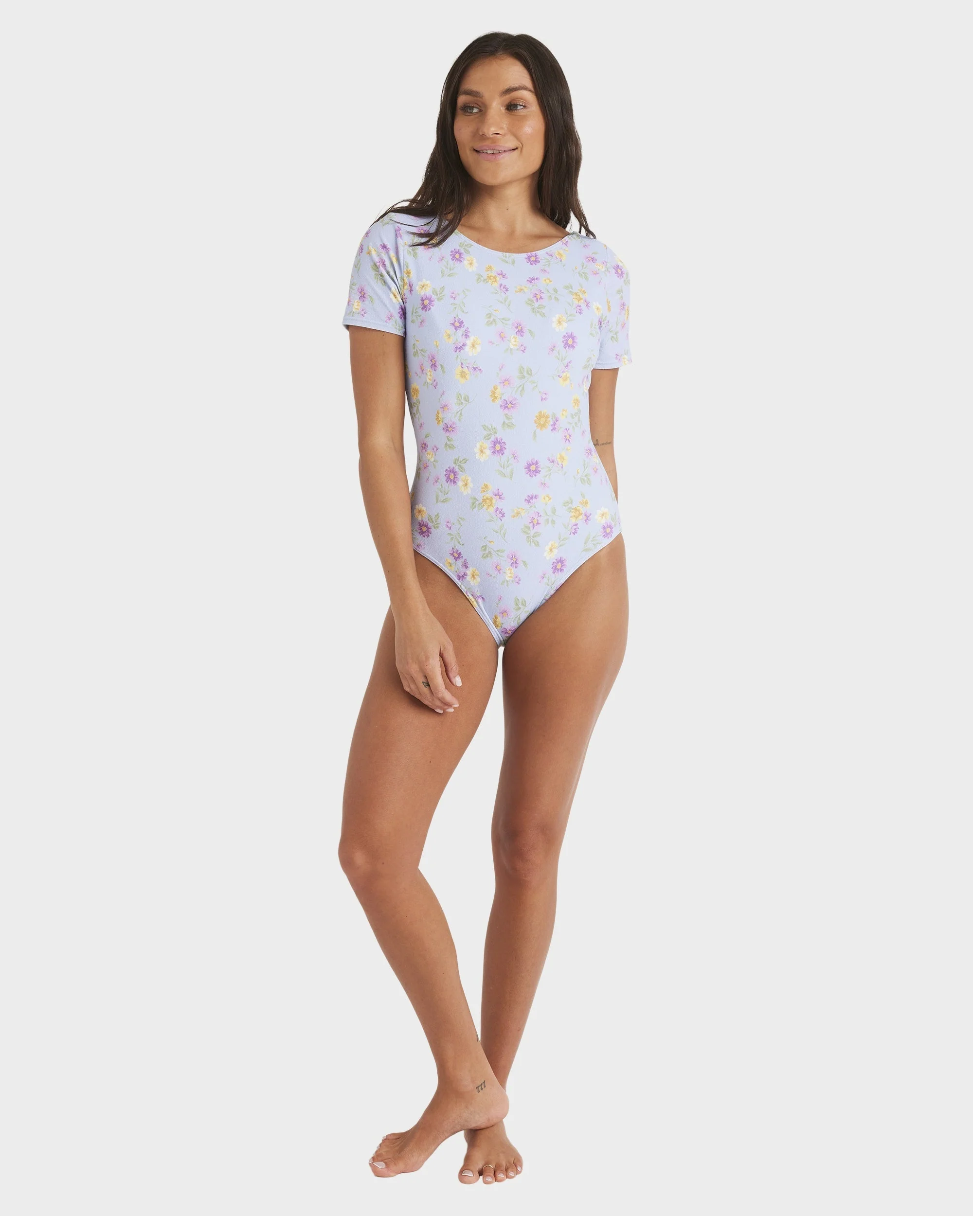 Womens Wildflower Short Sleeve One Piece Simsuit - Image 5