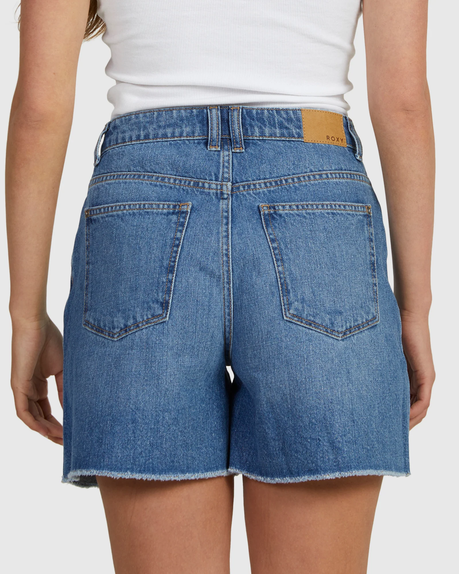 Womens Wren Mid Indigo Denim Shorts - Image 3
