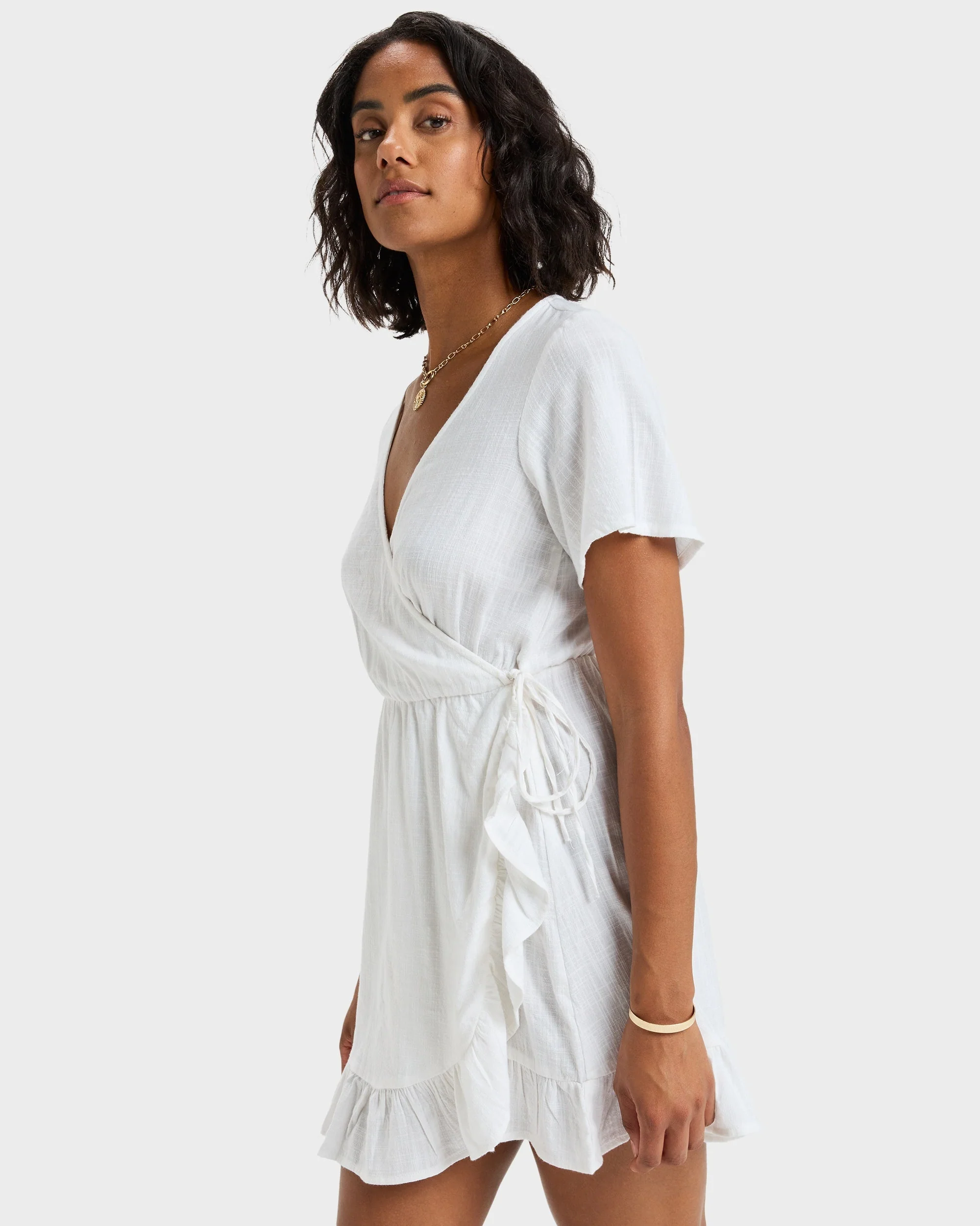 Womens Zenit Wrap Solid Mini Dress - Image 2