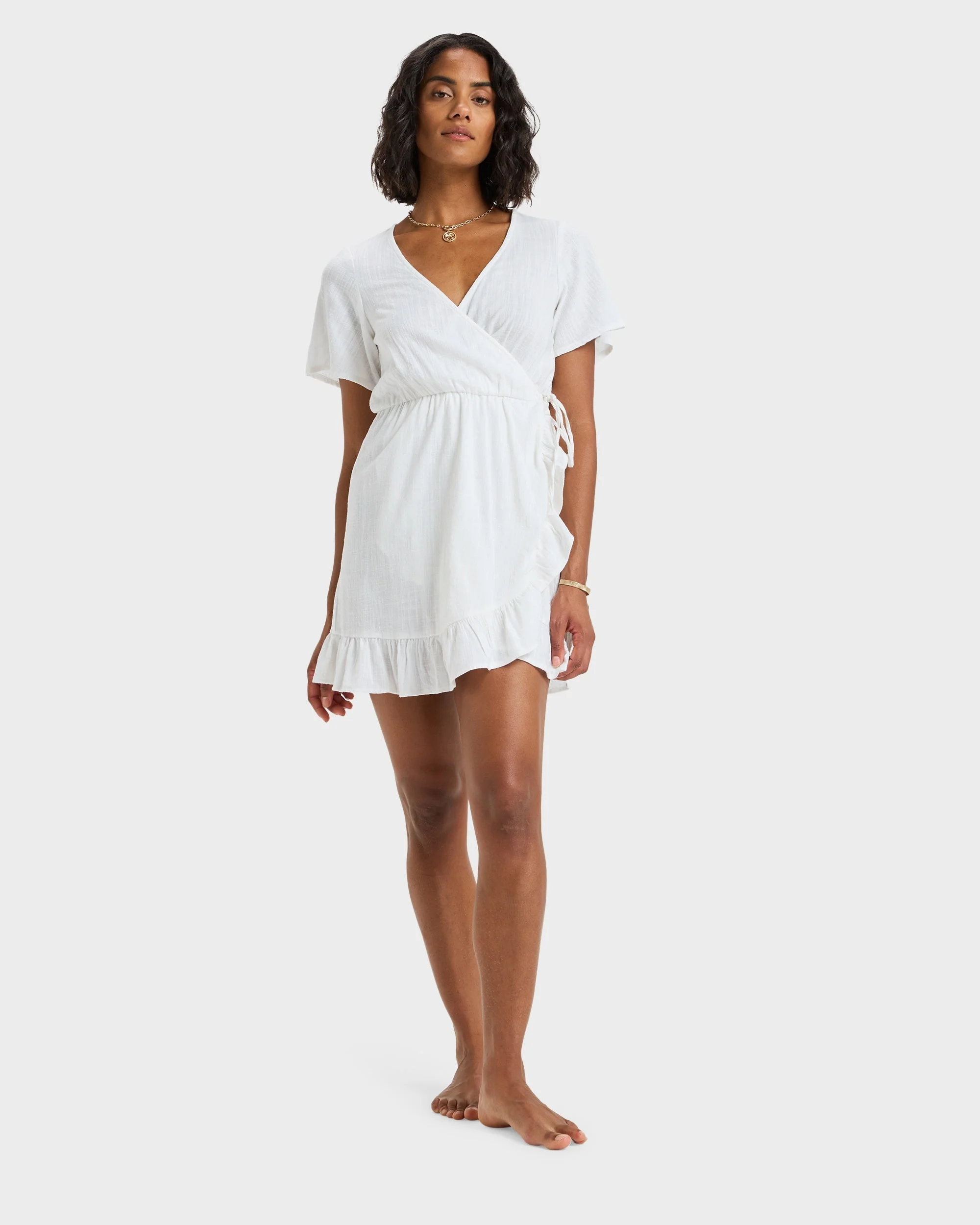 Womens Zenit Wrap Solid Mini Dress - Image 5